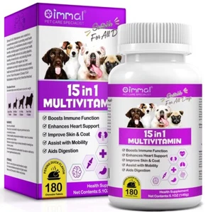 15 in 1 Dog Multivitamins and Immunity Digestion Joint Heart Health Dogs 180 CT - Picture 1 of 9