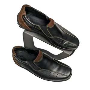 Scarpe Cole Haan uomo 9,5 Country Tucker mocassini slip on suola Vibram marrone nero - Foto 1 di 10