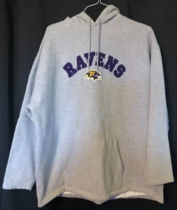 PREOWNED BALTIMORE RAVENS GREY SWEATSHIRT XXL 2XL NFL NON-ELASTIC BOTTOM - Picture 1 of 5