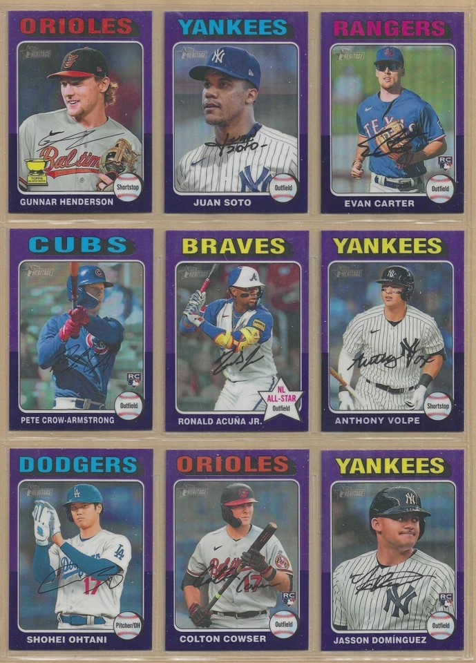 2024 TOPPS HERITAGE HOT BOX PURPLE CHROME REFRACTOR  - PICK ANY YOU WANT - Image 1 of 1