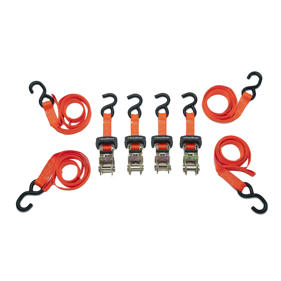 4x Heavy-Duty 1.25" x 10-Ft Ratchet Ratcheting Tie-Down Hook Cargo-Straps 4-Pack - Image 1 of 1