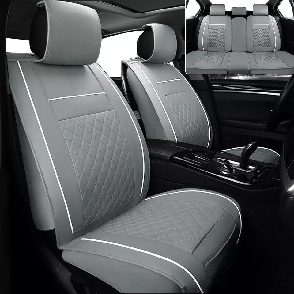 Car Seat Cover Fit for Lexus IS IS200t IS250 IS300 IS350 5 Seat PU Leather Gray - Image 1 of 4