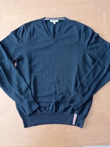 Original BURBERRY Pullover Größe L, Schwarz, Extra Feine Merinowolle, V-Neck - Bild 1 von 4