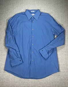 Perry Ellis Shirt Adult Extra Large Blue Button Up Classic Dress Shirt Mens - Picture 1 of 11