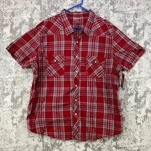 Arizona Jeans Hemd mit Knopfleiste Jungen XX-Large Kurzarm Matador rot kariert neu mit Etikett - Bild 1 von 10