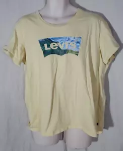 Levi's Men Size 2X Yellow Classic Logo T Shirt Short Sleeve Retro - Picture 1 of 6