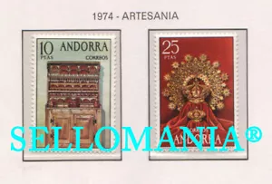 1974 ARTESANIA HANDICRAFT GLASS JEWELERY 91 / 92 ** MNH ANDORRA TC21851 - Imagen 1 de 1