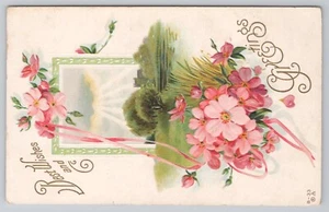 Beste Wünsche Feiertage besondere Jahreszeiten Grüße Vintage Postkarte  - Bild 1 von 2