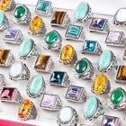 20pcs/lots Wholesale Silver Unisex Turquoise Stone Jewelry Rings For Men Women