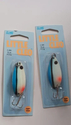 2 Pks.  Acme Tackle LITTLE CLEO - 2/5 oz. - Super Glow - Excavadora azul Foto 1 de 2