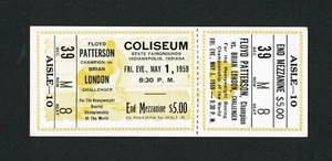 Boleto de boxeo raro Floyd Patterson v Brian London Campeonato Peso Pesado 1959 - Imagen 1 de 1