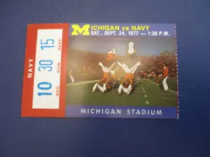 1977 Michigan vs Navy College Football Ticket Stub - Picture 1 of 2