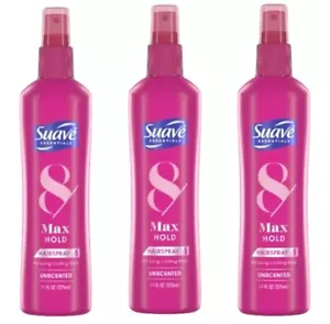 NEW 3 Suave Max Hold HAIR SPRAY Unscented Long Lasting Hold 8 Non Aerosol 11 oz - Picture 1 of 1