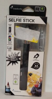 Travelocity Selfie Stick Connect & Shoot Black Built In Button 43" Extension - Image 1 of 4