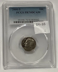 Moneda de diez centavos Roosevelt 2000 S ~ PR70DCAM PCGS graduada - Imagen 1 de 4