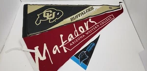 Vintage Lot of 3 Collegiate College Pennants AZ Matadors CO Buffalos Panthers - Picture 1 of 4