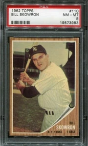 1962 Topps Baseball # 110 Bill Skowron (NM-MT) "High End" PSA 8 ++ - Picture 1 of 2