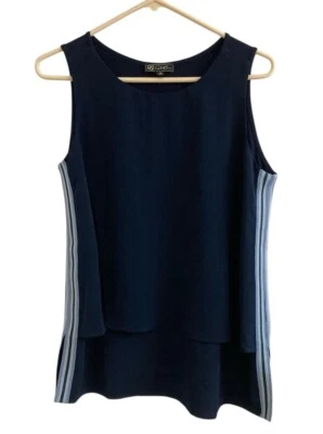 Camiseta sin mangas DG2 Diane Gilman medios mixtos fáciles capas talla M azul marino Foto 1 de 4