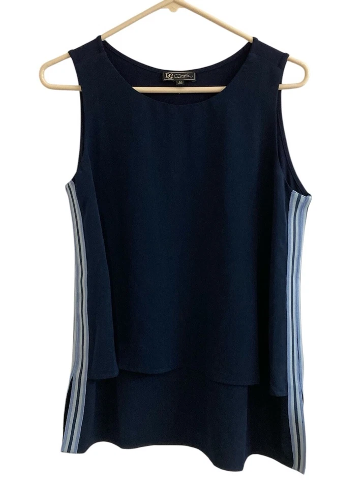 Camiseta sin mangas DG2 Diane Gilman medios mixtos fáciles capas talla M azul marino Foto 1 de 4