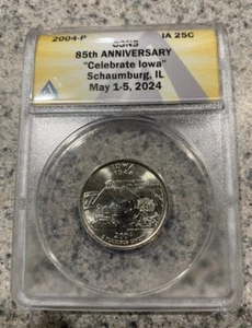 ANACS SAMPLE SLAB COIN Holder Iowa Quarter Free Shipping USA - Picture 1 of 4