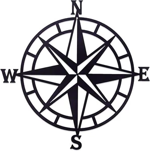 Metal Nautical Compass Wall Art for Home Decor - Picture 1 of 4