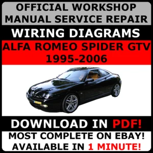 # MANUALE RIPARAZIONE OFFICINA UFFICIALE per ALFA ROMEO SPIDER GTV 1995-2006 # - Foto 1 di 6