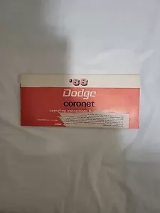 1968 Dodge Coronet Owners Manual - Picture 1 of 5