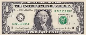 United States Of America, 1 Dollar, 1988, UNC, (special serial number banknote) - Picture 1 of 2