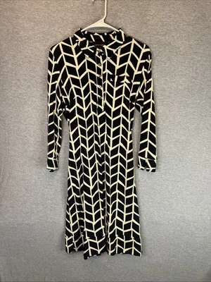 Vestido geométrico negro y crema Donna Morgan para mujer talla 10 Foto 1 de 4
