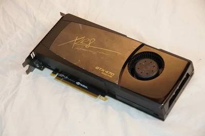 PNY XLR8 GEFORCE GTX 470 1280MB Mini HDMI Dual DVI Video Card MW4E2 Nvidia  - Image 1 of 4