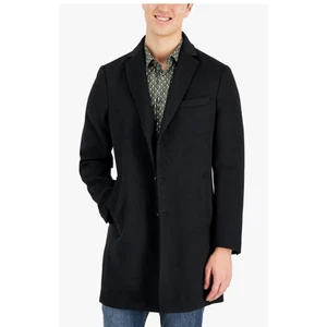 Alfani Mens Bruno Black Wool Blend Jacket Topcoat Overcoat Outerwear Small - Picture 1 of 1