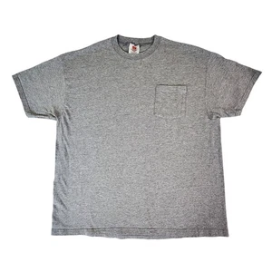 Camisa Hanes Para Hombres Grande Gris Bolsillo Cuello Redondo Manga Corta Informal Camiseta Básica - Imagen 1 de 8