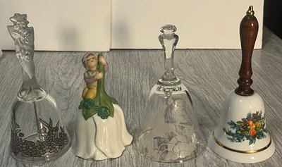 4 sinos vintage de porcelana e vidro Avon 1992 1983 1985 - Imagem 1 de 4
