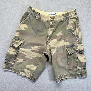Y2K Hollister Herren 30 Camouflage Cargo Shorts Faded Distressed Made in Hong Kong - Bild 1 von 22