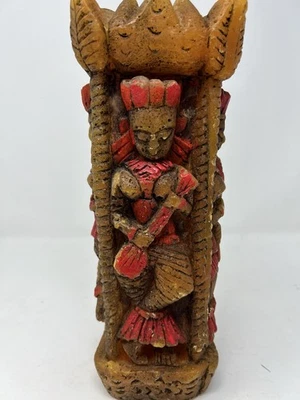 Antigua figura de altar de vela de cera hindú india diosa étnica MCM RARA DÉCADA DE 1960 ¡MIRA! Foto 1 de 4