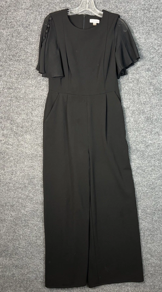 Mono Calvin Klein Mujer Pierna Ancha Talla 8 Negro Bolsillos Oficina Profesional Foto 1 de 4