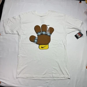 2009 Nike Kobe 4 Ringe Puppe Hand Shirt Lakers weiß Größe Large L neu mit Etikett aber schmutzig - Bild 1 von 9