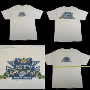 Vntg Y2K Chase Authentics Rusty Wallace Nascar Racing T-Shirt White Large - Picture 1 of 8