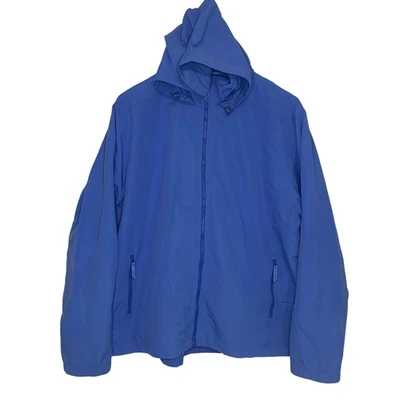 Abrigo chaqueta cortavientos impermeable azul majestuoso Lands End para mujer XL Gorpcore  Foto 1 de 4