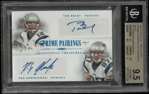 2014 National Treasures Prime Pairings Dual Auto Brady Gronkowski BGS 9.5 1/1 - Picture 1 of 2