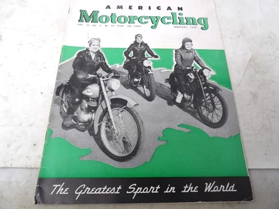 February 1949 American Motorcycling Magazine - Image 1 of 3