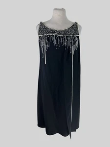 Prada black beaded evening sleeveless dress size UK10/US6 - Picture 1 of 6