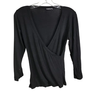 Sense Spa Travel Stretch Top Women Small Wrap Deep V-Neck Long Sleeve minimal - Picture 1 of 6