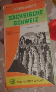 DDR  Wanderkarte  Sächsische  Schweiz  Landkarte Tourist -Verlag  Berlin 1977 - Bild 1 von 1