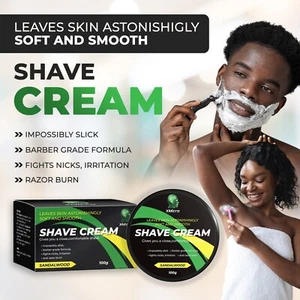 XMicro® Barber Grade Sandalwood Shave Cream Fights Nicks, Cuts, Razor Burn 4FLoz - Picture 1 of 4