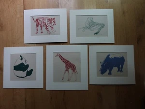 Lot of 5 Seriograph Prints Wild Animals Signed by Artist Great Condition  - Picture 1 of 6