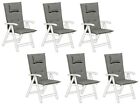 Set of 6 Outdoor Seat/Back Cushion Padded with Headrest Pad Grey Toscana/Java