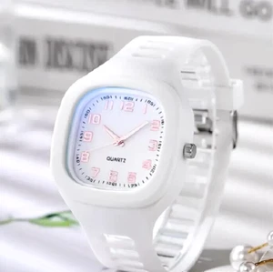 Fashion Square Silicone Strap Wrist Watch Sports Electronic Chronograph Watch - Picture 1 of 3