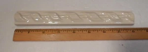 1 pc. Gloss Almond Ceramic Tile:  Pencil - Liner - Sizzle: 8" X 1" X 5/8"  Rope - Picture 1 of 15