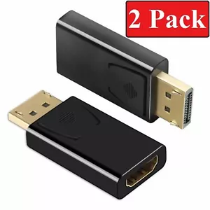 2 x Porta Display a HDMI Displayport DP HDMI Cavo Adattatore Video HDTV PC 4K - Foto 1 di 11